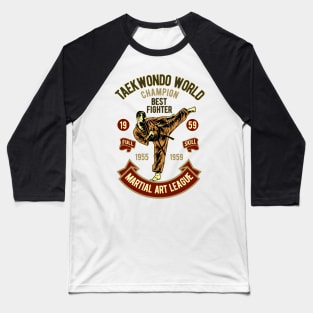 Vintage Taekwondo World Baseball T-Shirt